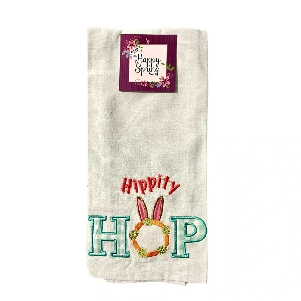Easter Embroidered Cotton Kitchen Towel Set New With Tags